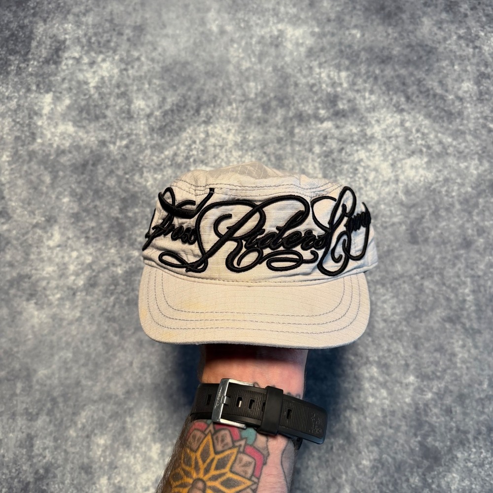 Y2K Fox Racing Womens Cadet Hat Gray Ripstop Fox Riders Co Adjustable Strapback